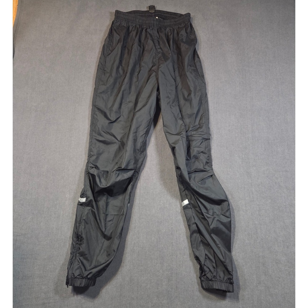 L.L. Bean Wind Pants Womens Medium Black Ripstop Reflective Track Pants PN085